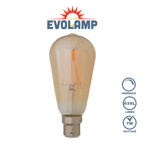 EVOLAMP Dimmable LED Filament Squirrel Lamp BC/B22