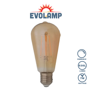 EVOLAMP Dimmable Antique Gold LED Filament Squirrel Cage ES/E27