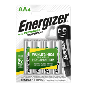 Energizer AA 1300mAh Recharge Universal, Pack of 4